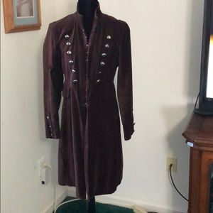 Brown cotton velvet pirate coat